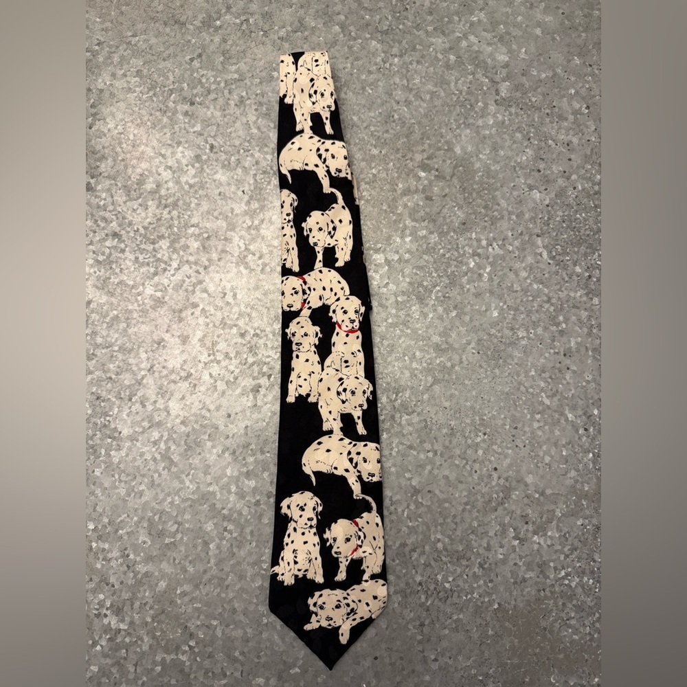 Vintage Dalmatian Puppy Silk Tie – Made in Korea
